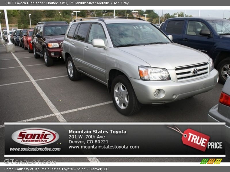 Millenium Silver Metallic / Ash Gray 2007 Toyota Highlander Limited 4WD
