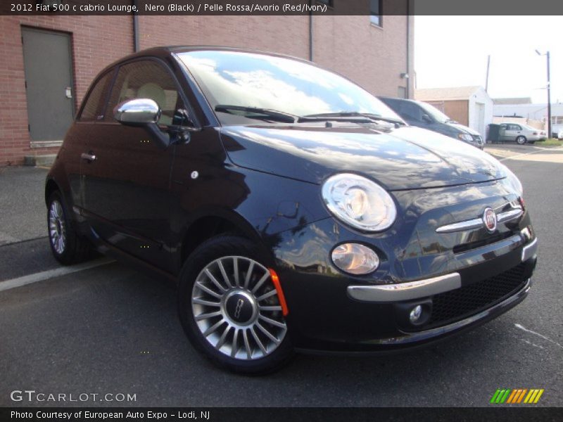 Nero (Black) / Pelle Rossa/Avorio (Red/Ivory) 2012 Fiat 500 c cabrio Lounge