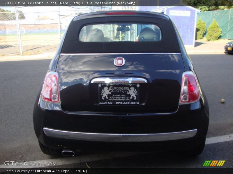 Nero (Black) / Pelle Rossa/Avorio (Red/Ivory) 2012 Fiat 500 c cabrio Lounge