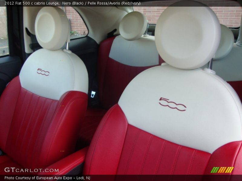 Nero (Black) / Pelle Rossa/Avorio (Red/Ivory) 2012 Fiat 500 c cabrio Lounge