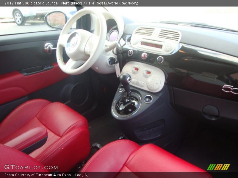Nero (Black) / Pelle Rossa/Avorio (Red/Ivory) 2012 Fiat 500 c cabrio Lounge