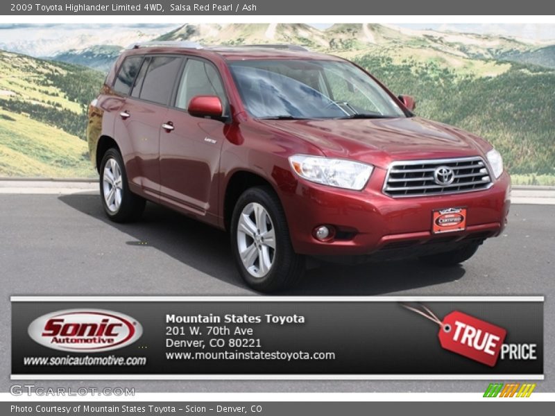 Salsa Red Pearl / Ash 2009 Toyota Highlander Limited 4WD