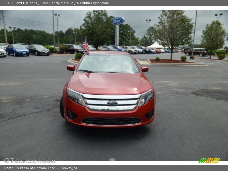 Red Candy Metallic / Medium Light Stone 2012 Ford Fusion SE