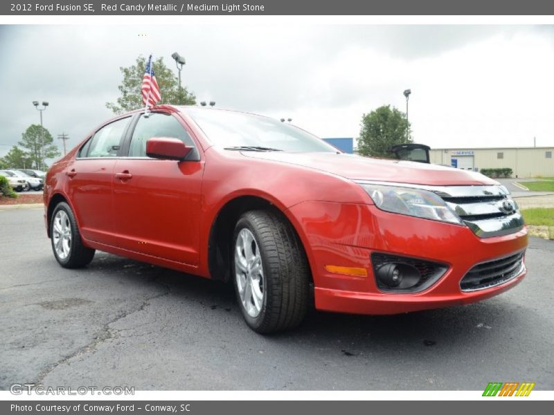 Red Candy Metallic / Medium Light Stone 2012 Ford Fusion SE