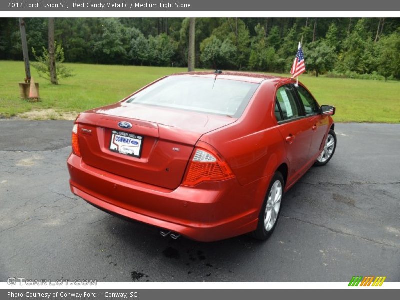 Red Candy Metallic / Medium Light Stone 2012 Ford Fusion SE