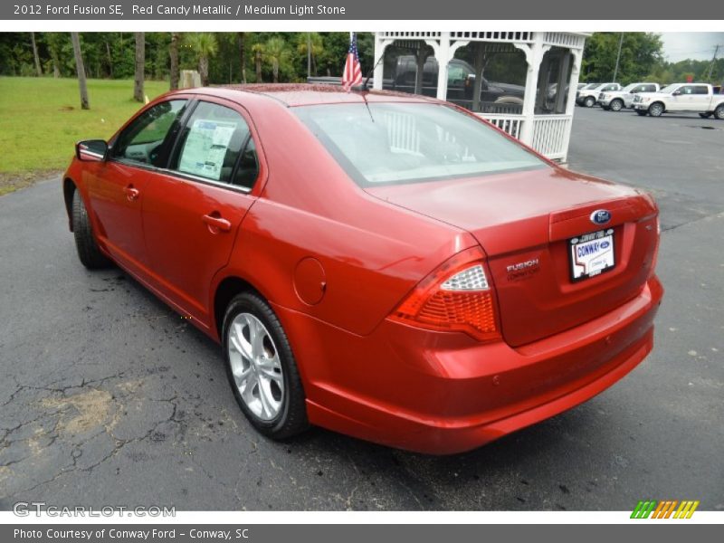 Red Candy Metallic / Medium Light Stone 2012 Ford Fusion SE