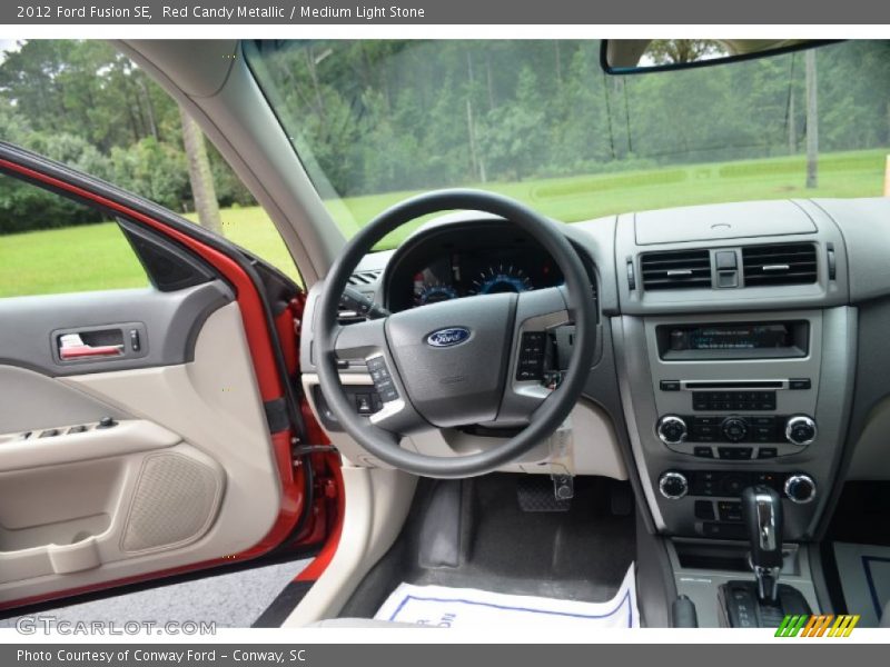 Red Candy Metallic / Medium Light Stone 2012 Ford Fusion SE