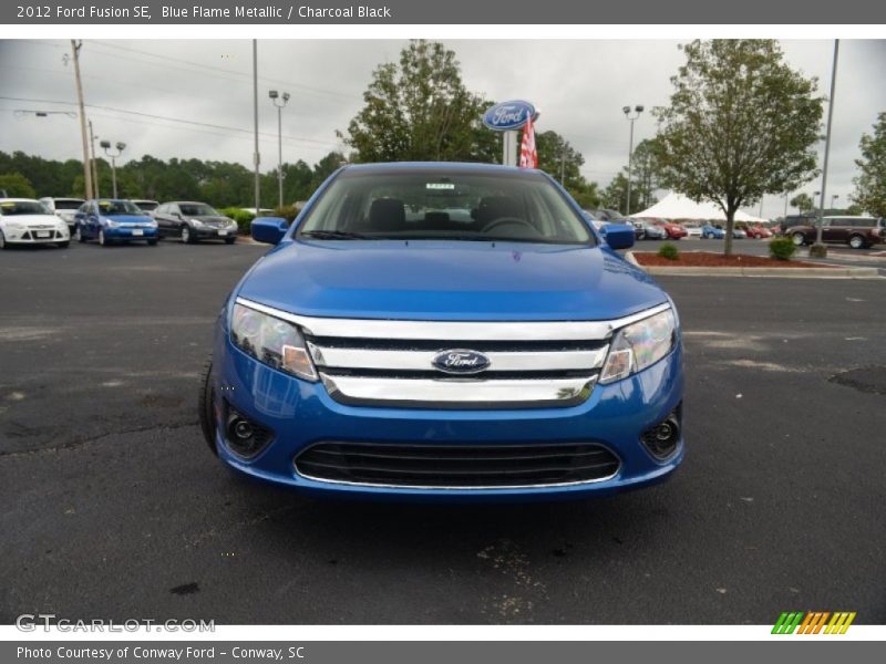 Blue Flame Metallic / Charcoal Black 2012 Ford Fusion SE