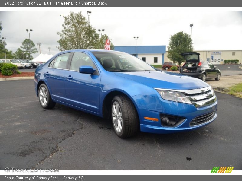 Blue Flame Metallic / Charcoal Black 2012 Ford Fusion SE