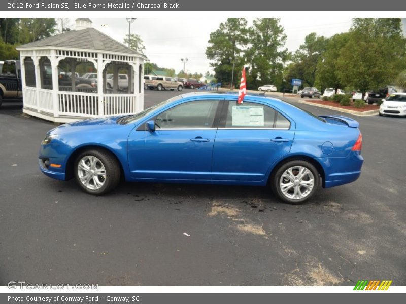 Blue Flame Metallic / Charcoal Black 2012 Ford Fusion SE