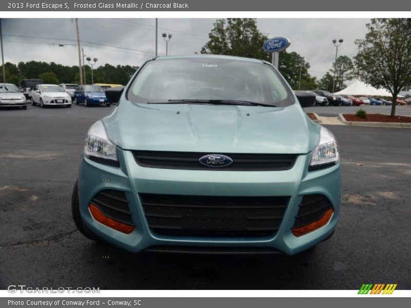 Frosted Glass Metallic / Charcoal Black 2013 Ford Escape S