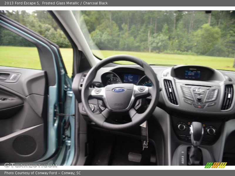 Frosted Glass Metallic / Charcoal Black 2013 Ford Escape S