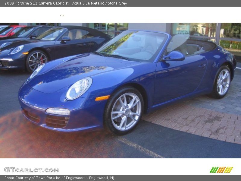 Aqua Blue Metallic / Stone Grey 2009 Porsche 911 Carrera Cabriolet