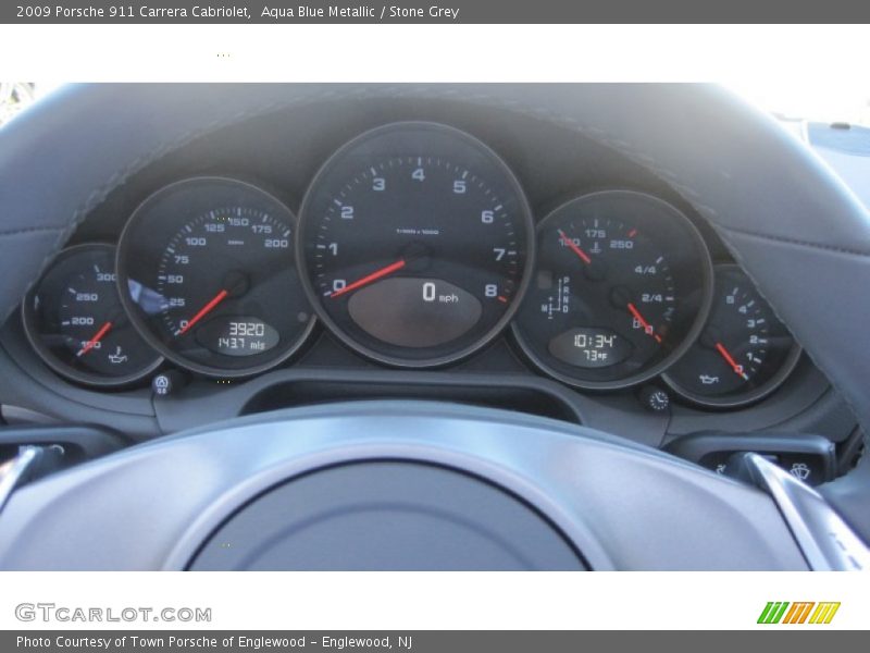 Aqua Blue Metallic / Stone Grey 2009 Porsche 911 Carrera Cabriolet