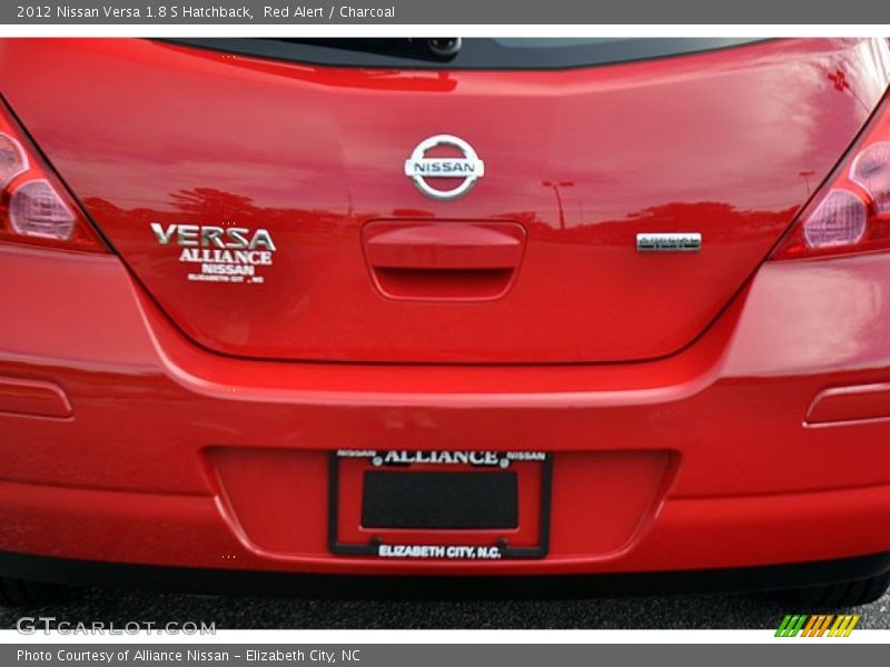 Red Alert / Charcoal 2012 Nissan Versa 1.8 S Hatchback