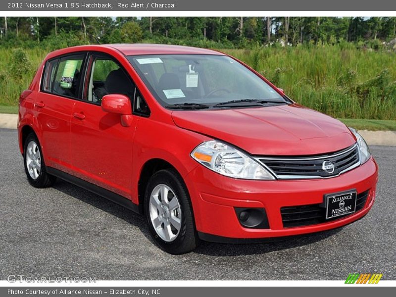 Red Alert / Charcoal 2012 Nissan Versa 1.8 S Hatchback