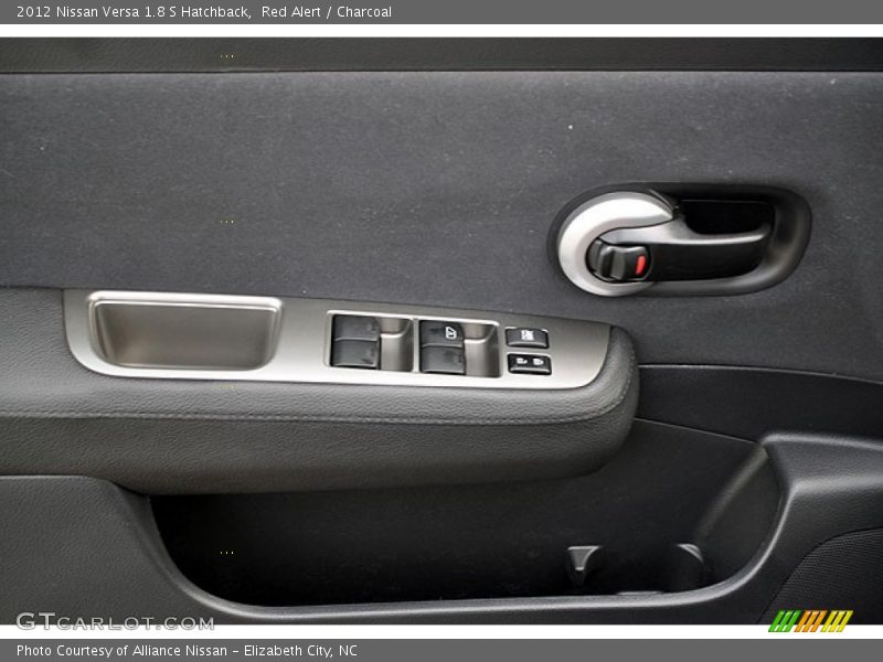 Red Alert / Charcoal 2012 Nissan Versa 1.8 S Hatchback