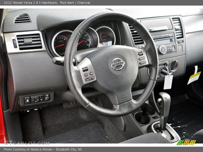 Red Alert / Charcoal 2012 Nissan Versa 1.8 S Hatchback