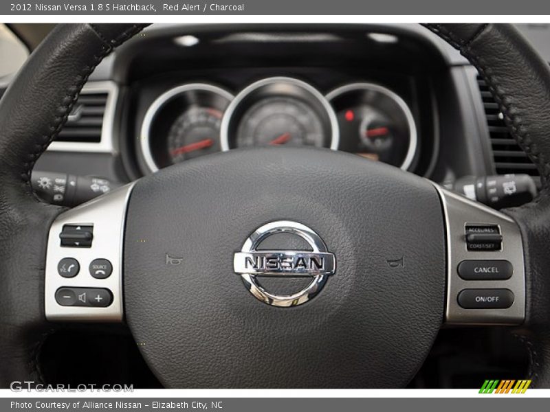 Red Alert / Charcoal 2012 Nissan Versa 1.8 S Hatchback