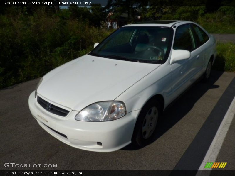 Taffeta White / Gray 2000 Honda Civic EX Coupe