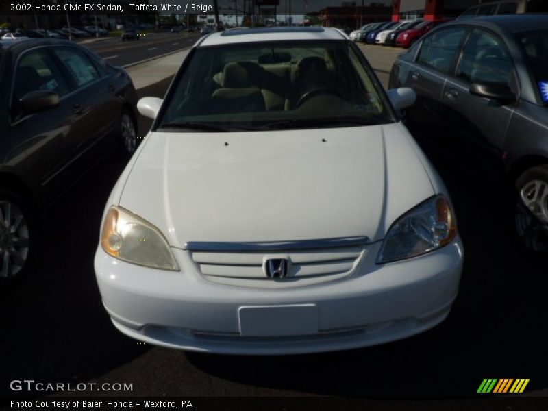 Taffeta White / Beige 2002 Honda Civic EX Sedan