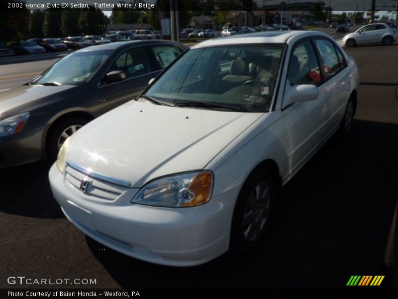 Taffeta White / Beige 2002 Honda Civic EX Sedan