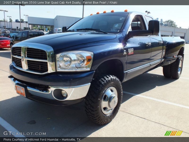 Patriot Blue Pearl / Khaki 2007 Dodge Ram 3500 Lone Star Quad Cab 4x4 Dually