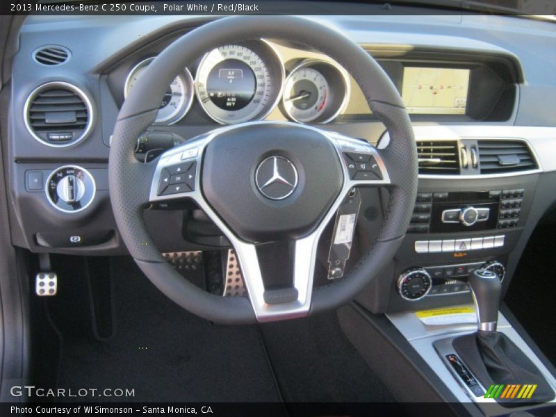 Polar White / Red/Black 2013 Mercedes-Benz C 250 Coupe