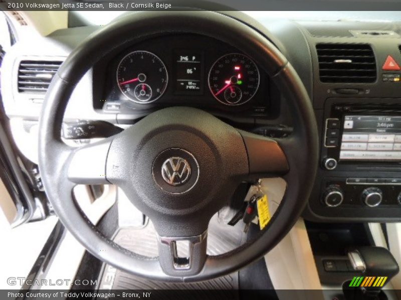 Black / Cornsilk Beige 2010 Volkswagen Jetta SE Sedan
