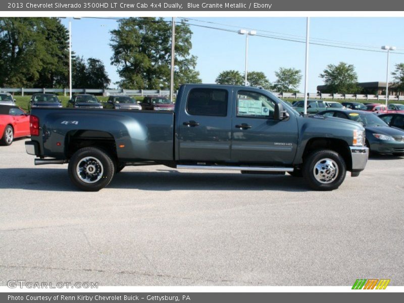 Blue Granite Metallic / Ebony 2013 Chevrolet Silverado 3500HD LT Crew Cab 4x4 Dually
