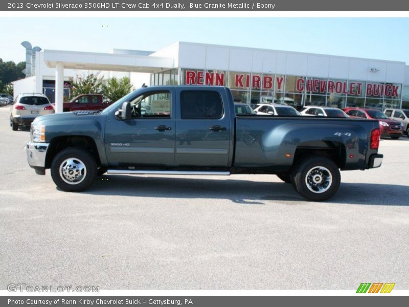 Blue Granite Metallic / Ebony 2013 Chevrolet Silverado 3500HD LT Crew Cab 4x4 Dually