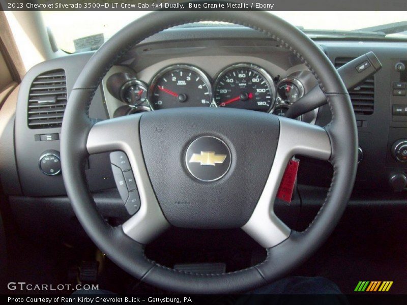 Blue Granite Metallic / Ebony 2013 Chevrolet Silverado 3500HD LT Crew Cab 4x4 Dually