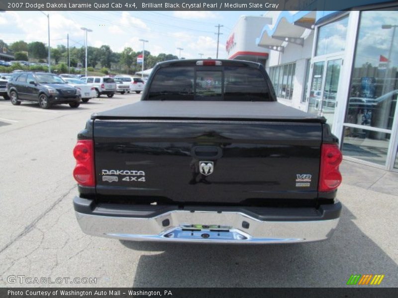 Brilliant Black Crystal Pearl / Medium Slate Gray 2007 Dodge Dakota Laramie Quad Cab 4x4