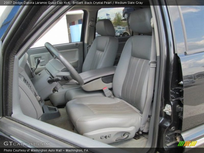 Brilliant Black Crystal Pearl / Medium Slate Gray 2007 Dodge Dakota Laramie Quad Cab 4x4