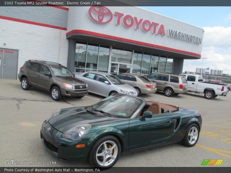 Electric Green / Tan 2002 Toyota MR2 Spyder Roadster