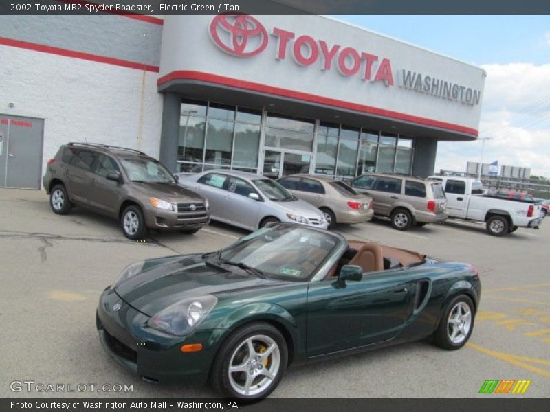 Electric Green / Tan 2002 Toyota MR2 Spyder Roadster