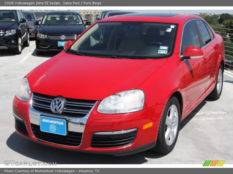 Salsa Red / Pure Beige 2008 Volkswagen Jetta SE Sedan