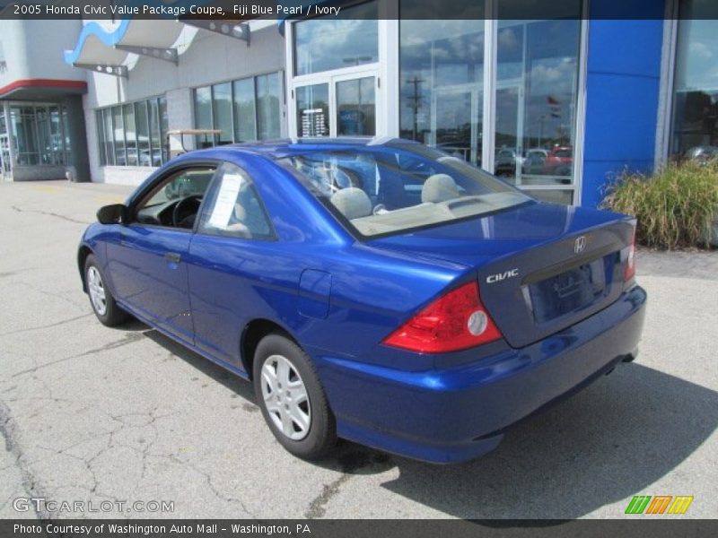 Fiji Blue Pearl / Ivory 2005 Honda Civic Value Package Coupe