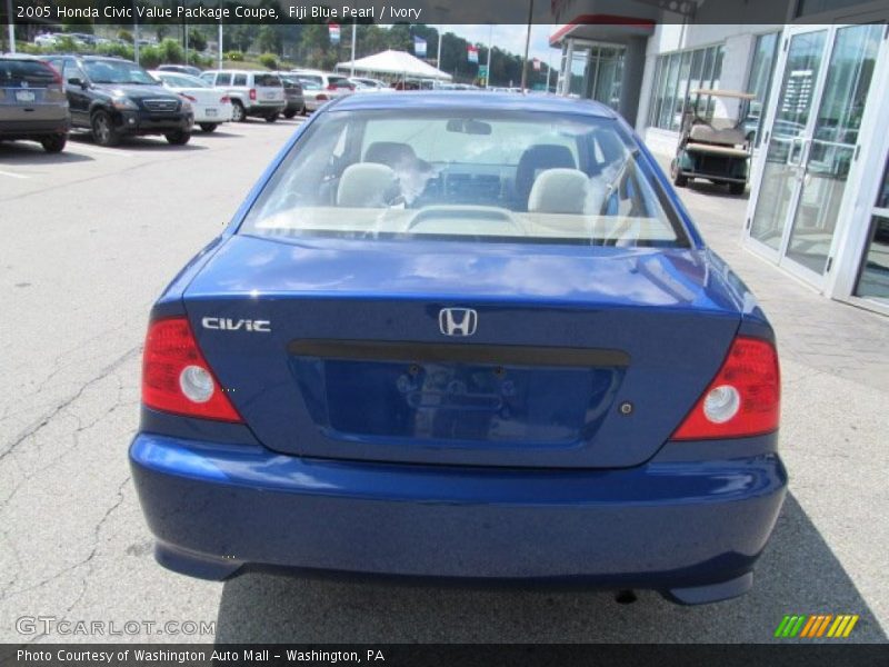 Fiji Blue Pearl / Ivory 2005 Honda Civic Value Package Coupe