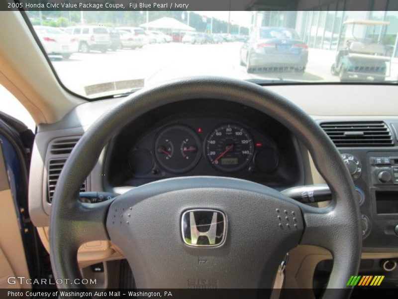 Fiji Blue Pearl / Ivory 2005 Honda Civic Value Package Coupe