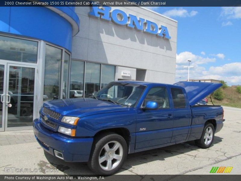 Arrival Blue Metallic / Dark Charcoal 2003 Chevrolet Silverado 1500 SS Extended Cab AWD