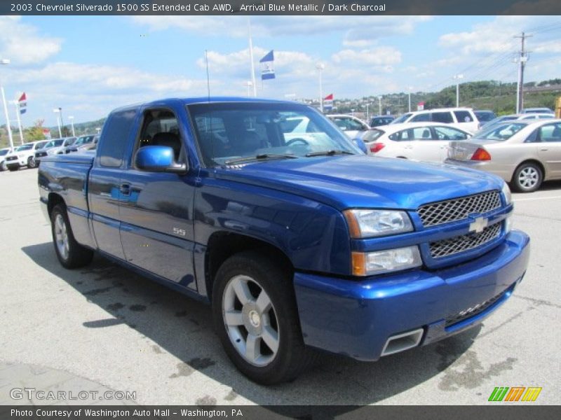 Arrival Blue Metallic / Dark Charcoal 2003 Chevrolet Silverado 1500 SS Extended Cab AWD