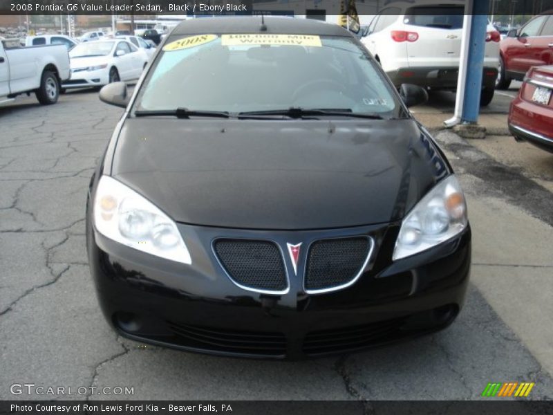 Black / Ebony Black 2008 Pontiac G6 Value Leader Sedan