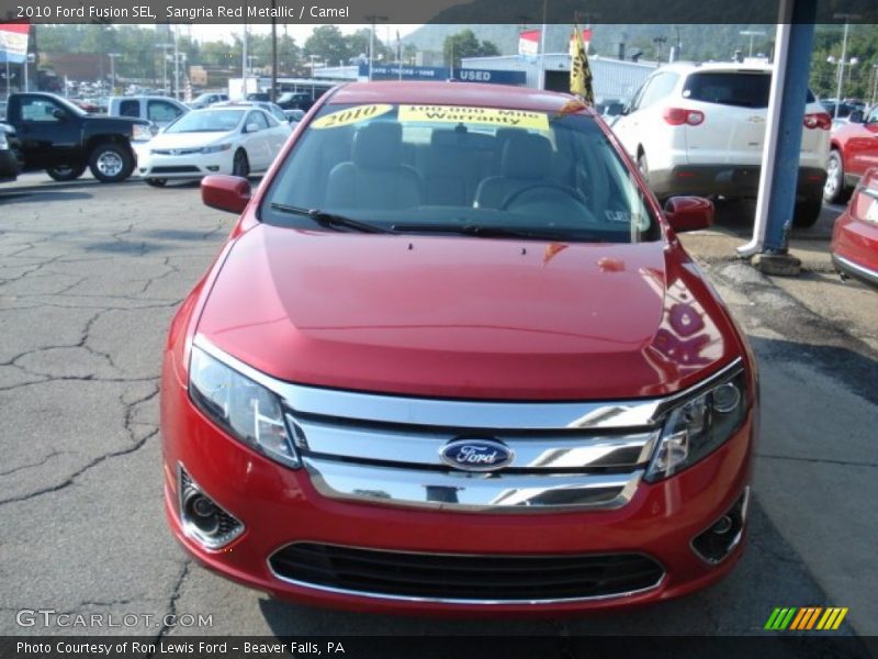 Sangria Red Metallic / Camel 2010 Ford Fusion SEL