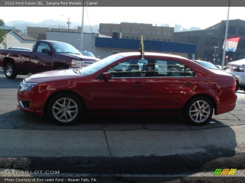 Sangria Red Metallic / Camel 2010 Ford Fusion SEL