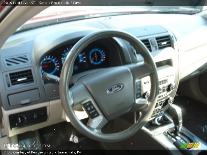 Sangria Red Metallic / Camel 2010 Ford Fusion SEL