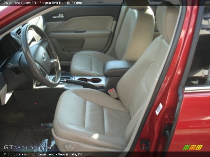 Sangria Red Metallic / Camel 2010 Ford Fusion SEL