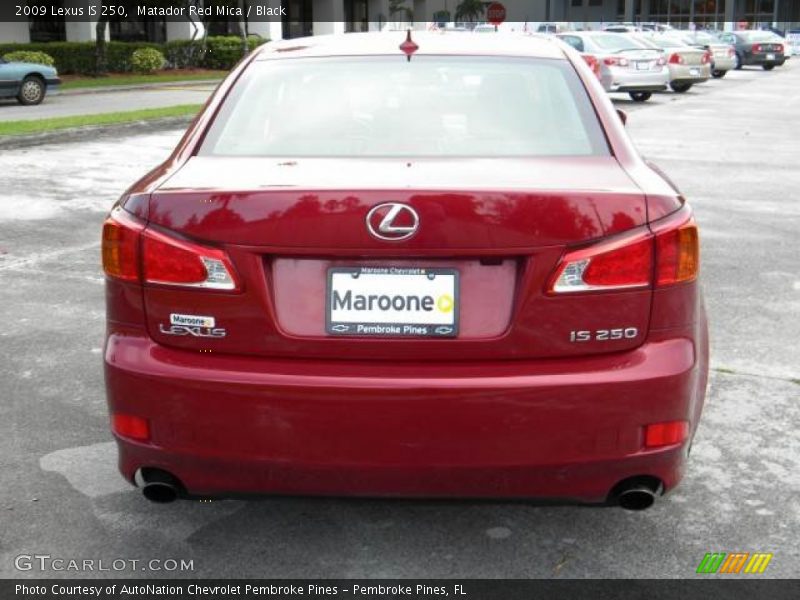 Matador Red Mica / Black 2009 Lexus IS 250