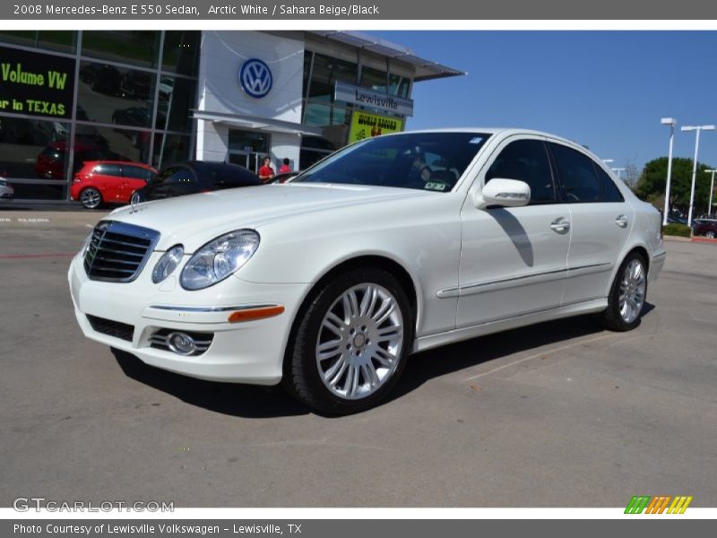 Arctic White / Sahara Beige/Black 2008 Mercedes-Benz E 550 Sedan