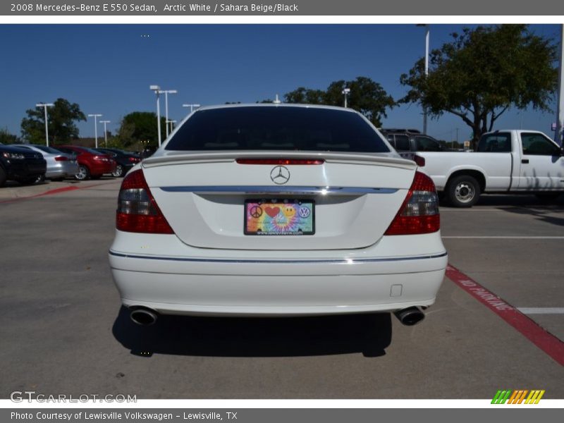 Arctic White / Sahara Beige/Black 2008 Mercedes-Benz E 550 Sedan